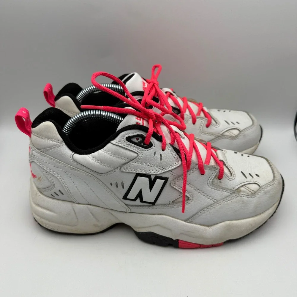 New Balance 608 Cross Training Shoes Womens 11 White Pink WX608SP1 Chunky Dad